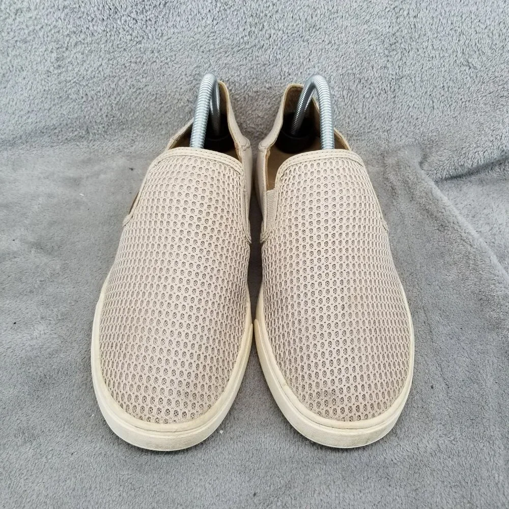 OluKai Shoes Womens 10 Tan Mesh Pehuea Slip On Sneakers *Read*